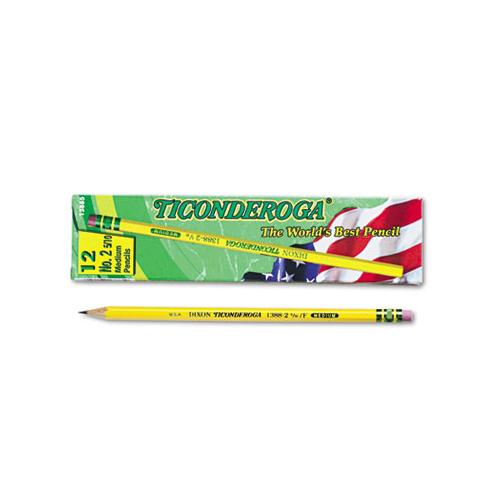 Pencils, F (#2.5), Black Lead, Yellow Barrel, Dozen