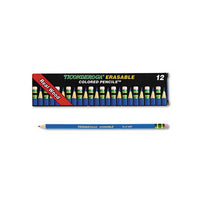 Erasable Colored Pencils, 2.6 Mm, 2b (#1), Blue Lead, Blue Barrel, Dozen