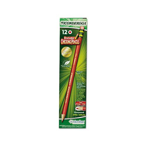 Erasable Colored Pencils, 2.6 Mm, 2b (#1), Carmine Red Lead, Carmine Red Barrel, Dozen