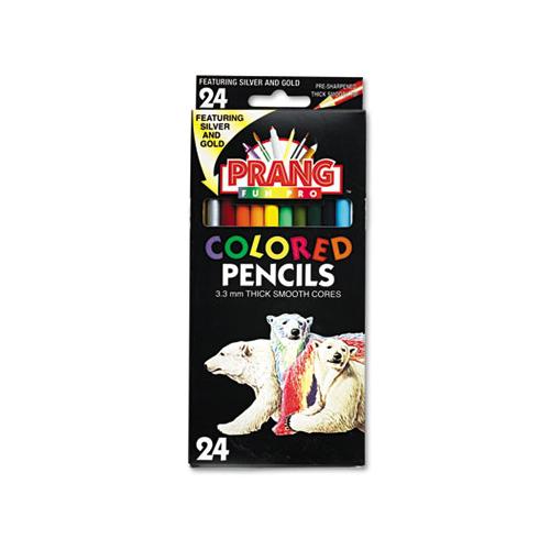 Colored Pencil Sets, 3.3 Mm, 2b (#1), Assorted Lead-barrel Colors, 24-pack