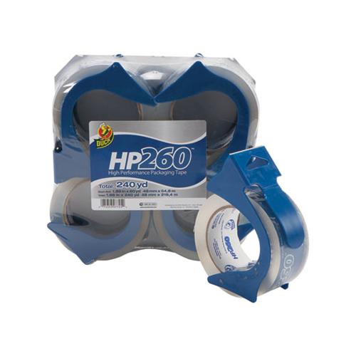 Hp260 Packaging Tape With Dispenser, 3" Core, 1.88" X 60 Yds, Clear, 4-pack