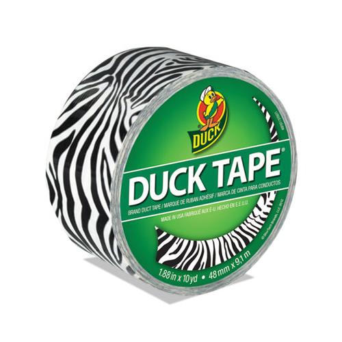 Colored Duct Tape, 3" Core, 1.88" X 10 Yds, Black-white Zebra