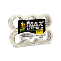 Max Packaging Tape, 3" Core, 1.88" X 54.6 Yds, Crystal Clear, 6-pack