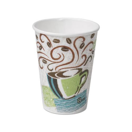 Hot Cups, Paper, 8oz, Coffee Dreams Design, 500-carton