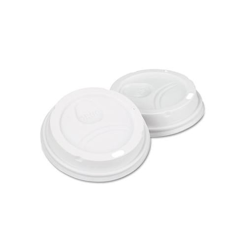 Dome Drink-thru Lids,10-16 Oz Perfectouch;12-20 Oz Wisesize Cup, White, 50-pack