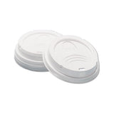 Dome Hot Drink Lids, 8oz Cups, White, 100-sleeve, 10 Sleeves-carton