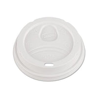 Dome Drink-thru Lids, Fits 12 Oz. & 16 Oz. Paper Hot Cups, White, 100-pack