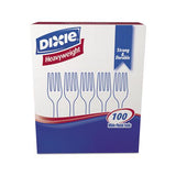 Plastic Cutlery, Heavyweight Forks, White, 100-box