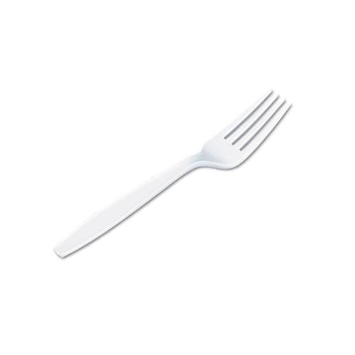 Plastic Cutlery, Heavyweight Forks, White, 1,000-carton