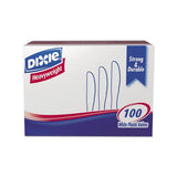 Plastic Cutlery, Heavyweight Knives, White, 1,000-carton