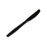 Plastic Cutlery, Heavyweight Knives, Black, 1,000-carton