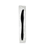 Individually Wrapped Knives, Plastic, Black, 1,000-carton