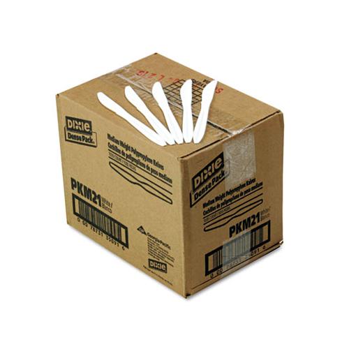 Plastic Cutlery, Mediumweight Knives, White, 1,000-carton