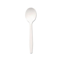 Plastic Cutlery, Mediumweight Soup Spoons, White, 1,000-carton