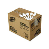 Plastic Cutlery, Mediumweight Teaspoons, White, 1,000-carton