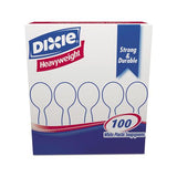 Plastic Cutlery, Heavyweight Soup Spoons, White, 100-box