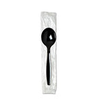 Individually Wrapped Spoons, Plastic, Black, 1,000-carton