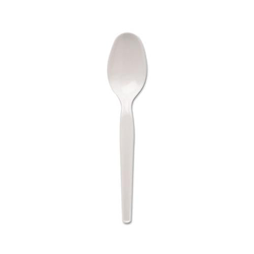 Plastic Cutlery, Heavy Mediumweight Teaspoons, White, 1,000-carton