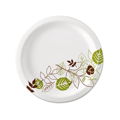 Pathways Soak-proof Shield Mediumweight Paper Plates, 8 1-2", Grn-burg, 125-pk