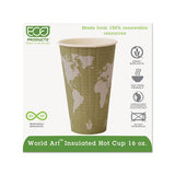 World Art Renewable And Compostable Insulated Hot Cups, Pla, 16 Oz, 40-packs, 15 Packs-carton