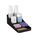 Trove Seven-compartment Coffee Condiment Organizer, Black, 7 3-4 X 16 X 5 1-4