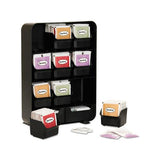 Baggy Nine-drawer Tea Bag And Accessory Holder, Black, 10.24 X 4.33 X 13.11