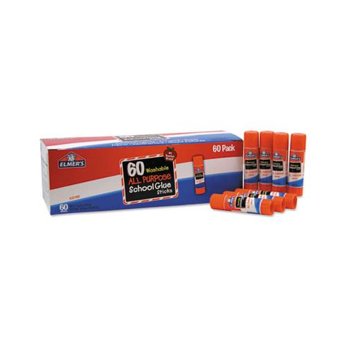 Washable School Glue Sticks, 0.24 Oz, Applies And Dries Clear, 60-box