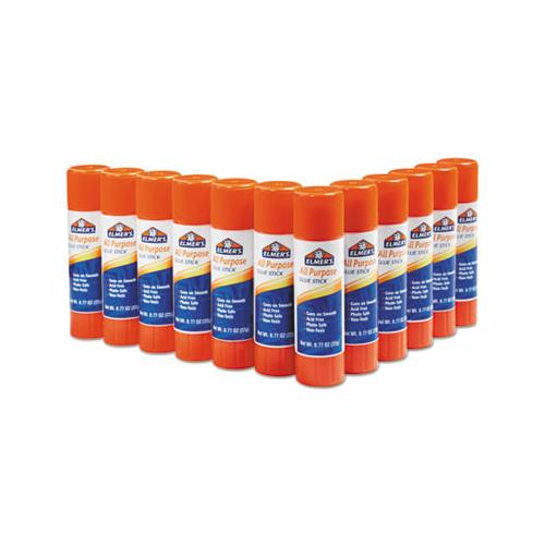 Disappearing Glue Stick, 0.77 Oz, Applies White, Dries Clear, 12-pack