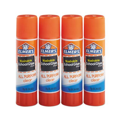 Washable School Glue Sticks, 0.24 Oz, Applies And Dries Clear, 4-pack