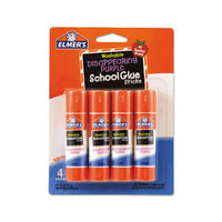 Washable School Glue Sticks, 0.24 Oz, Applies Purple, Dries Clear, 4-pack