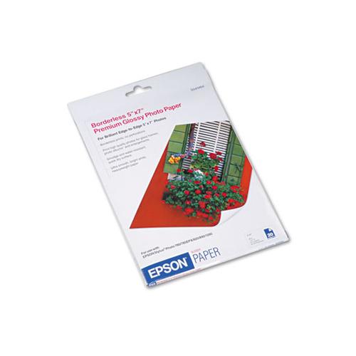 Premium Photo Paper, 10.4 Mil, 5 X 7, High-gloss White, 20-pack