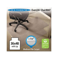 Everlife Chair Mats For Medium Pile Carpet With Lip, 36 X 48, Clear