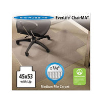 Everlife Chair Mats For Medium Pile Carpet With Lip, 45 X 53, Clear