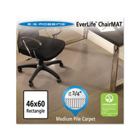 Everlife Chair Mats For Medium Pile Carpet, Rectangular, 46 X 60, Clear