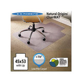 Natural Origins Chair Mat With Lip For Carpet, 45 X 53, Clear