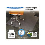 Natural Origins Chair Mat With Lip For Hard Floors, 45 X 53, Clear