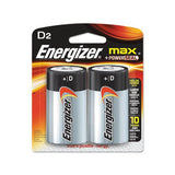 Max Alkaline D Batteries, 1.5v, 2-pack