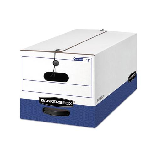 Liberty Heavy-duty Strength Storage Boxes, Letter Files, 12.25" X 24.13" X 10.75", White-blue, 4-carton
