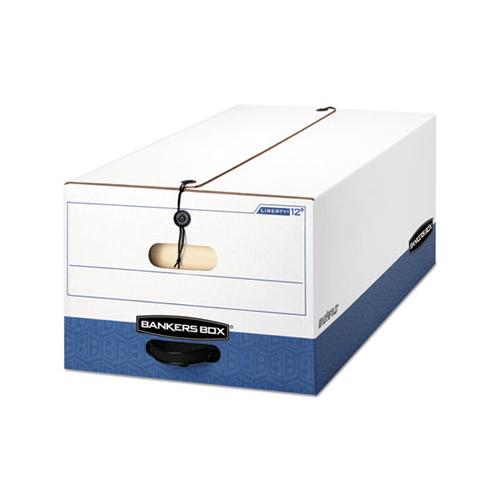 Liberty Heavy-duty Strength Storage Boxes, Legal Files, 15.25" X 24.13" X 10.75", White-blue, 4-carton