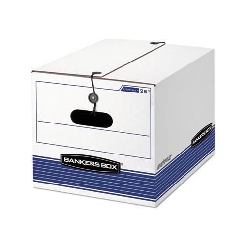 Stor-file Medium-duty Strength Storage Boxes, Letter-legal Files, 12.25" X 16" X 11", White-blue, 4-carton