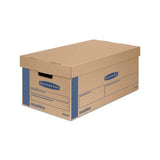 Smoothmove Prime Moving & Storage Boxes, Small, Half Slotted Container (hsc), 24" X 12" X 10", Brown Kraft-blue, 8-carton