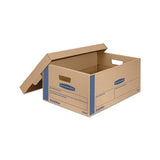 Smoothmove Prime Moving & Storage Boxes, Large, Half Slotted Container (hsc), 24" X 15" X 10", Brown Kraft-blue, 8-carton