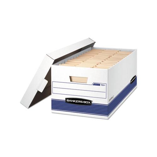 Stor-file Medium-duty Storage Boxes, Letter Files, 12.88" X 25.38" X 10.25", White-blue, 4-carton