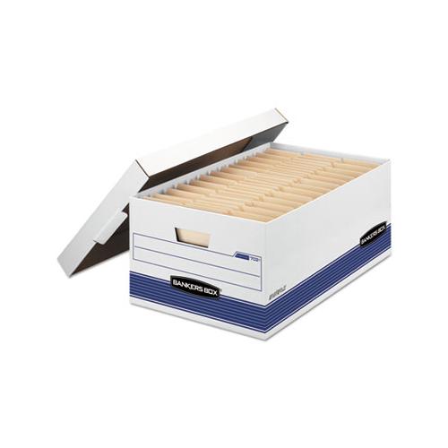 Stor-file Medium-duty Storage Boxes, Legal Files, 15.88" X 25.38" X 10.25", White-blue, 4-carton