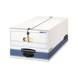 Stor-file Medium-duty Strength Storage Boxes, Legal Files, 15.25" X 24.13" X 10.75", White-blue, 12-carton