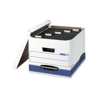 Hang'n'stor Medium-duty Storage Boxes, Letter-legal Files, 13" X 16" X 10.5", White-blue, 4-carton