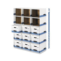 File-cube Box Shell, Legal-letter, 12 X 15 X 10, White-blue