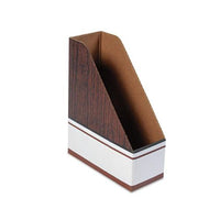 Corrugated Cardboard Magazine File, 4 X 9 X 11 1-2, Wood Grain, 12-carton