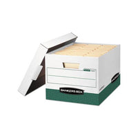 R-kive Heavy-duty Storage Boxes, Letter-legal Files, 12.75" X 16.5" X 10.38", White-green, 12-carton