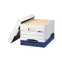 R-kive Heavy-duty Storage Boxes, Letter-legal Files, 12.75" X 16.5" X 10.38", White-blue, 4-carton